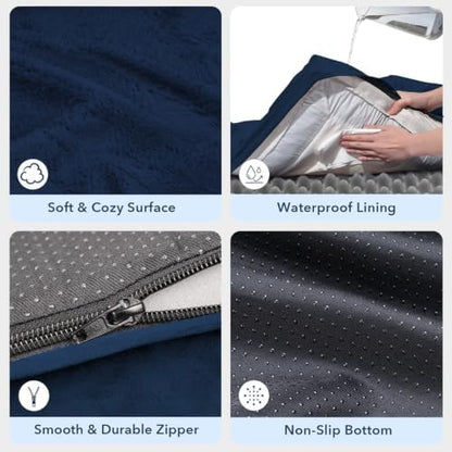 Jumbo Waterproof Dog Bed for Extra Large Size Dogs with Bolster