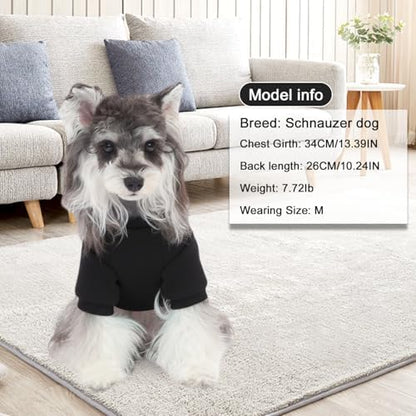 2 Pack Dog Hoodie Warm Hood Dog Sweater Cold Weather Small Dogs Sweatshirt Comfort Pet Clothes for Small Medium Dogs with Pockets (Black+Grey, M (Back: 11.4", Chest: 16.9"))