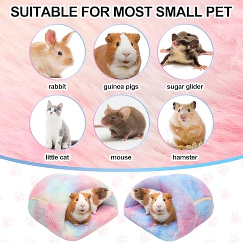Wenqik 2 Pcs Guinea Pig Fleece Hideouts, Gradient Colors, Blending