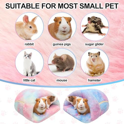 Wenqik 2 Pcs Guinea Pig Fleece Hideouts, Gradient Colors, Blending