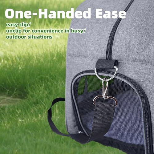 Cat Carrier for Small Cats Dogs, Soft-Sided Pet Carrier for Cats Puppies Small Pets, Lightweight Comfortable Travel Cat Dog Carrier (Grey)