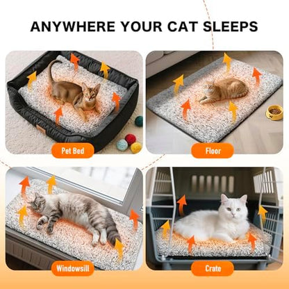 Self Warming Cat Bed, 2.0 Upgraded Thermal Mat for Indoor Cats, 22 x 34 In