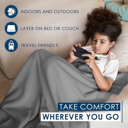 Full/Queen Size Fleece Blanket Comfy Supersoft Fleece Blanket Full Size – All-Season Light Weight Luxuriously Soft ThrowBlanket for Couch and Sofa Machine Wash | Gray (Pack of 2)