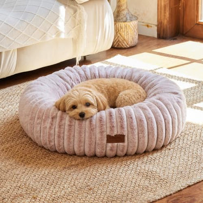 FUKUMARU Small Dog Bed, 25" Orthopedic Dog Bed for Puppies, Donut Cat Beds