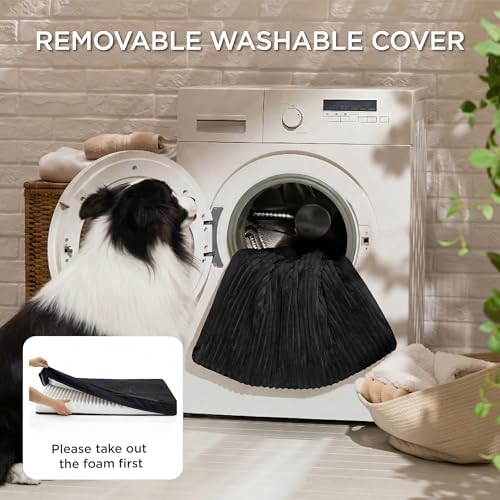 Bedsure ComfyFleece Dog Bed Medium Size Dog with Washable Cover, 29x18