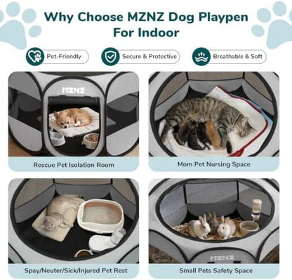 Dog Cat Small Animal Puppy Playpen Crate, Small, Whole Grey