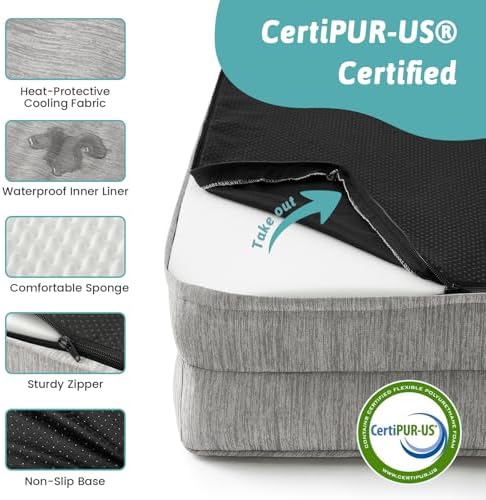 COZY KISS Cooling Dog Bed for Medium Dogs, 36" Orthopedic Pet Sofa