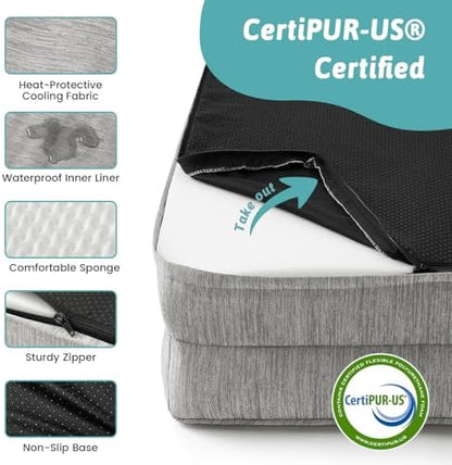 COZY KISS Cooling Dog Bed for Medium Dogs, 36" Orthopedic Pet Sofa
