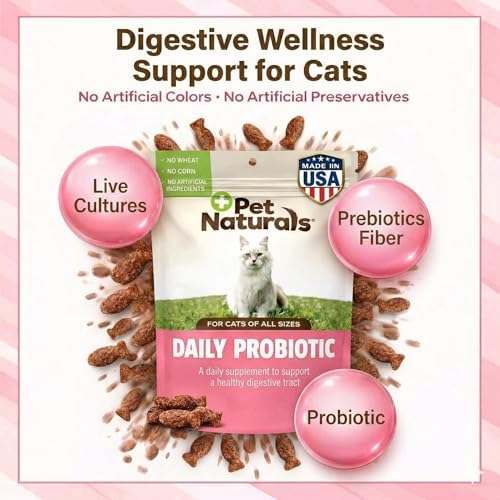 Pet Naturals Daily Probiotic Soft Chews for Cats, Digestive and Immune Support Supplement for Cats, 100 Million CFU Per Chew, Value Size, Duck, 160 Count