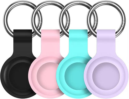 Compatible with AirTag Holder Case Keychain 4 Pack,for AirTag 2nd & 1st Generation Key Chain Ring Case Cover for Air Tag Holder GPS Tracker Air Tag 2nd gen Finders Air Tagholder for Kids,Bags,Luggages