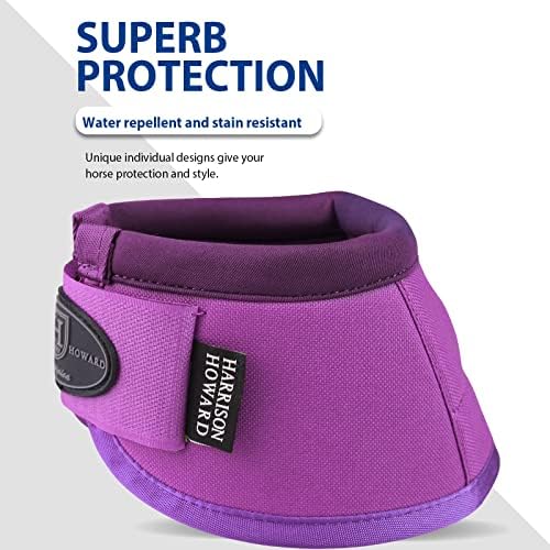 Harrison Howard Horse Bell Boots Overreach Bell Boots No-Turn Bell Boots for Horse-Durable Protective Hoof Boot