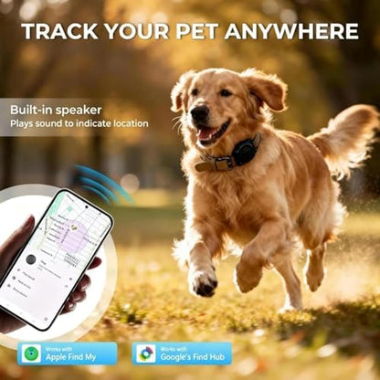 GPS Dog Tracker Collar (iOS & Android), No Monthly Fee Pet Activity Tracker