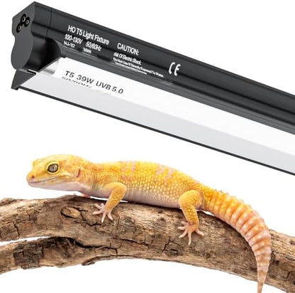 T5 UVB 10.0 Reptile Light Fixture Combo Kit (34Inch(Large))