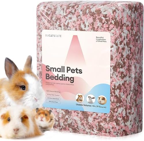 BUCATSTATE Hamster Bedding 15L, 99% Dust-Free Paper Bedding, Blossom