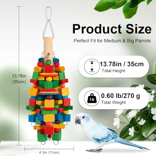 Bird Toys Parrot Toys Natural Wood Blocks Bird Chew Toy