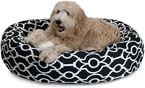 Majestic Pet Athens Sherpa Bagel Bed, 52-Inch, Black