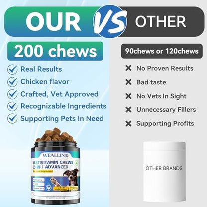 Dog Vitamins and Supplements with Glucosamine Probiotics 200ct Chicken
