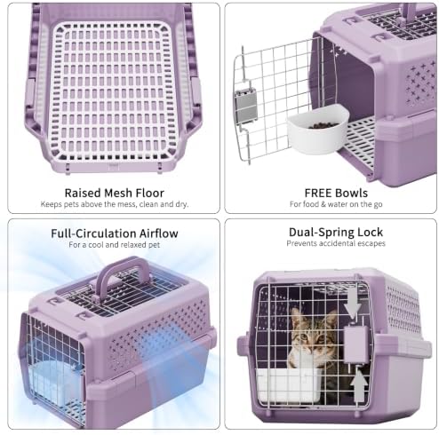RIZZARI Crate Small Animal Carrier: Secure Lock Ventilated Shell Design
