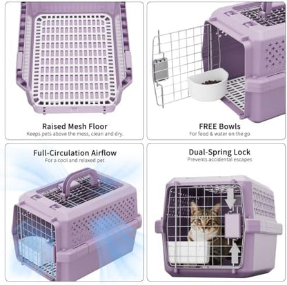 RIZZARI Crate Small Animal Carrier: Secure Lock Ventilated Shell Design