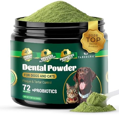 Probiotic Dog Dental Powder - Plaque Off Powder - Dog Teeth Natural Cleaning Powder - Dogs Breath Freshener - Enzymes & Probiotic with Tartar and Plaque Off - Pets Tooth Cleaning- 150g/5.3 oz