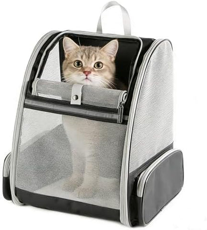 Ventilated Cats Dogs Rabbits Carrier Backpack for Small Pets and Puppies – Perfect for Outdoor Adventures and Vet Visits, Ultimate Comfort On-The-Go (Black)