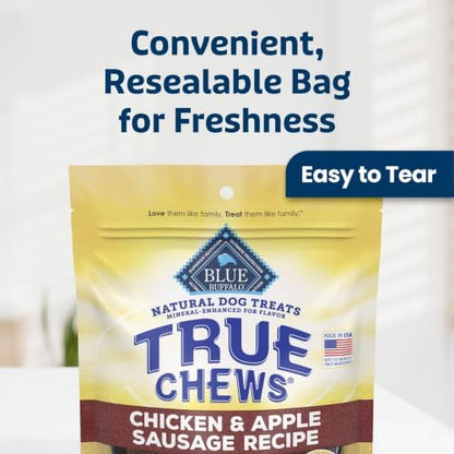 Blue Buffalo True Chews Chicken & Apple Sausage Dog Treats, 12 oz