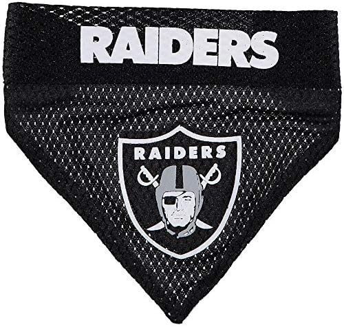 Pets First NFL DOG BANDANA - LA RAIDERS REVERSIBLE PET BANDANA. 2 Sided Sports Bandana with a PREMIUM Embroidery TEAM LOGO, Large/X-Large. - 2 Sizes & 32 NFL Teams available