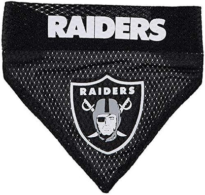 Pets First NFL DOG BANDANA - LA RAIDERS REVERSIBLE PET BANDANA. 2 Sided Sports Bandana with a PREMIUM Embroidery TEAM LOGO, Large/X-Large. - 2 Sizes & 32 NFL Teams available