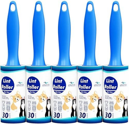 150 Sheets Mini Lint Rollers for Clothes, Small Size, 5 Count