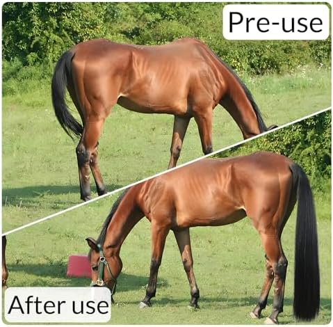 33.5 IN Long 1 LB Horse Tail Extension with Braided Horsehair Loop & Blunt Cut Bottom (Natural Black)