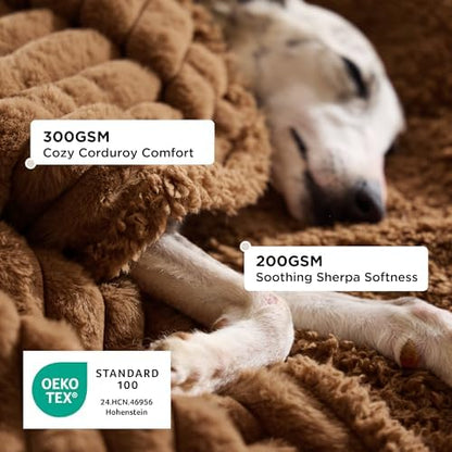 Bedsure ComfyFleece™ Waterproof Dog Blankets for Large Dogs,50x60