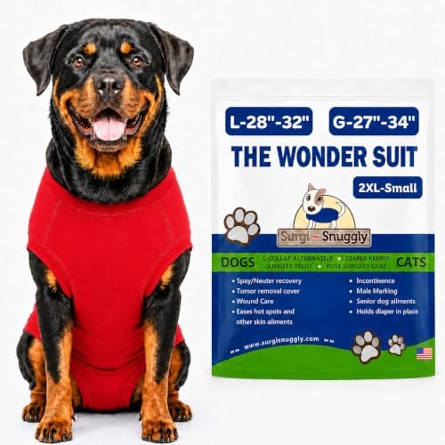 Surgi Snuggly Dog Surgery Recovery Suit, Cone Alternative, Spay/Neuter 2XLS