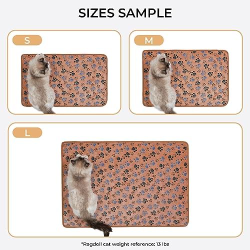 1 Pack 3 Blankets Super Soft Fluffy Premium Fleece Pet Blanket Flannel Throw for Dog Puppy Cat Paw Brown Large(41x31 inch)