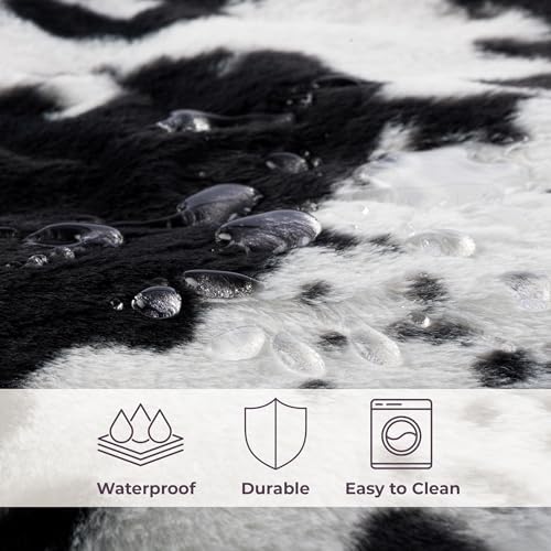 Lavish Home Waterproof Blanket for Bed, Couch, or Car, Cow Print, 60”x80”