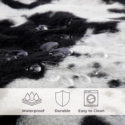 Lavish Home Waterproof Blanket for Bed, Couch, or Car, Cow Print, 60”x80”