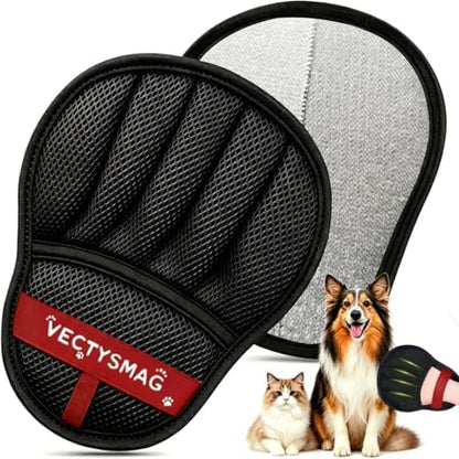 Pet Hair Removal Glove for Cats & Dogs,Upgraded Five-Finger Electrostatic Pet Hair Remover Glove,Reusable Magic Brush Pet Hair Remover Tool for Couch,Furniture,Car Seat,Carpet,Laundry(1pcs Black)