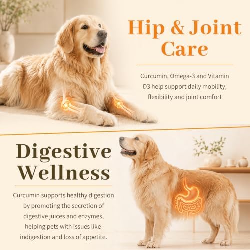 Turmeric Curcumin for Senior Dogs & Cats, Canine Joint & Mobility Support