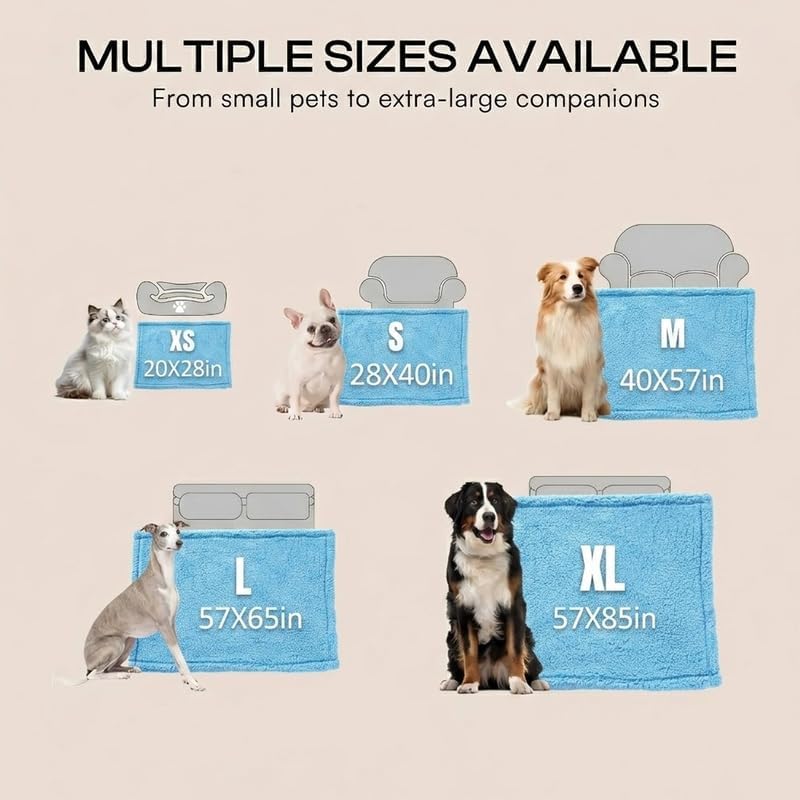 Waterproof Dog Bed Cover Pet Jacquard Blankets for Couch Reversible Pets Puppy Blankets Leakproof Sofa Couch Washable Cover Cat Doggie Blanket for Warm-Lake Blue,XXL