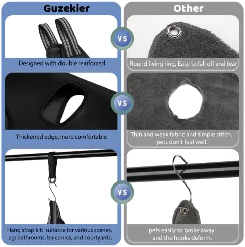 Guzekier Dog Grooming Hammock for Trim Nail, Dog Sling for Grooming, Dog Hammock Restraint Bag with Nail Clippers/Trimmer, Nail File, Pet Comb,Ear/Eye Care