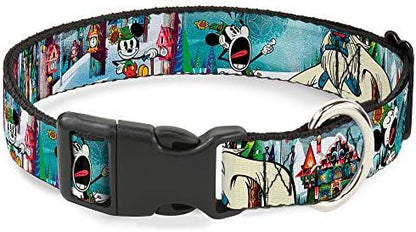 Buckle-Down Plastic Clip Collar - Mickey & Minnie Yodelberg Scenes - 1.5" Wide - Fits 18-32" Neck - Large