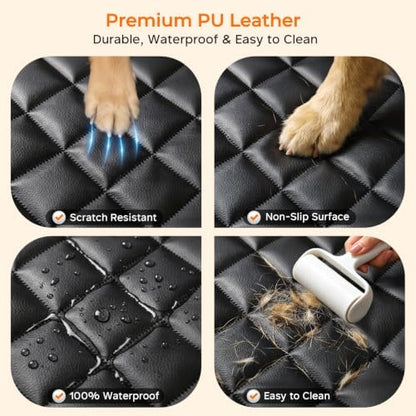 URPOWER Dog Car Seat Cover for Back Seat, Waterproof PU Leather
