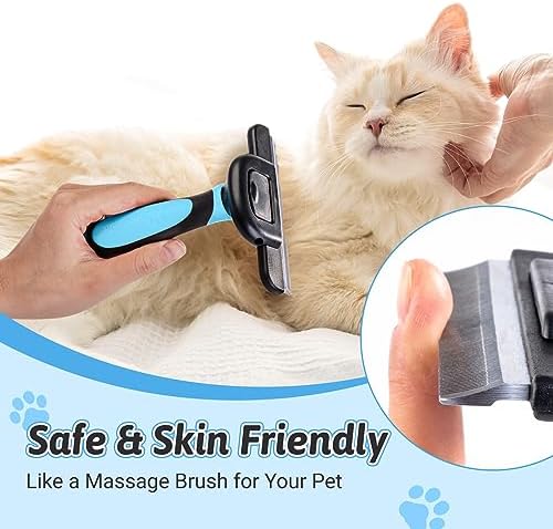 MIU COLOR Long Hair Pet Grooming Brush for Medium & Large Dogs & Cats,Blue