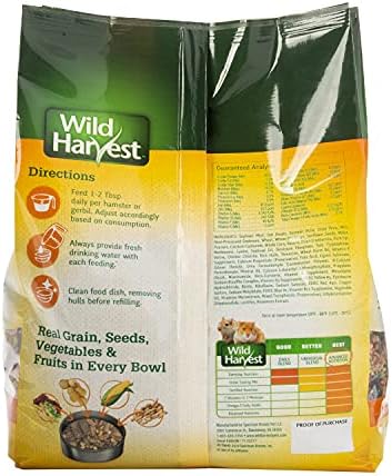 Wild Harvest Hamster And Gerbil Advanced Nutrition Diet, 4-Pound, Multicolor, One Size (E1950W), 4 pounds