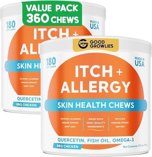 Dog Allergy Relief Chews - Anti-Itch Skin & Coat Supplement with Omega 3