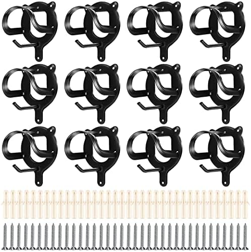 Dunzy 12 Pcs Bridle Hook Metal Holder Wall Mount Horse Barn, Black