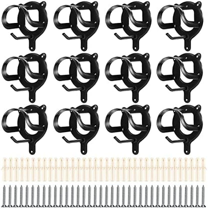 Dunzy 12 Pcs Bridle Hook Metal Holder Wall Mount Horse Barn, Black
