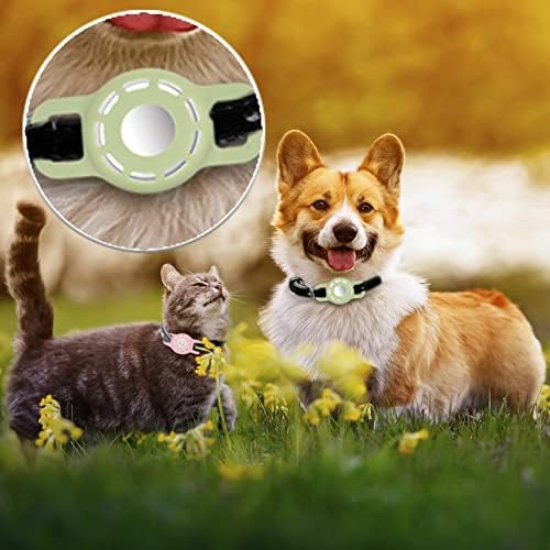 for Air tag Cat Collar Holder for Apple Air Tag, 2 Pack of Pet Collar Holder for Cat and Small Dog Collar Within 1/2 inch and 2 Pack Protector for Air Tag