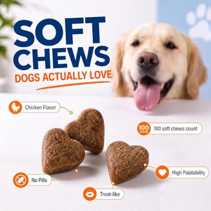 Dog Allergy Chews Anti-Itch Skin & Coat Probiotics 100 Chews