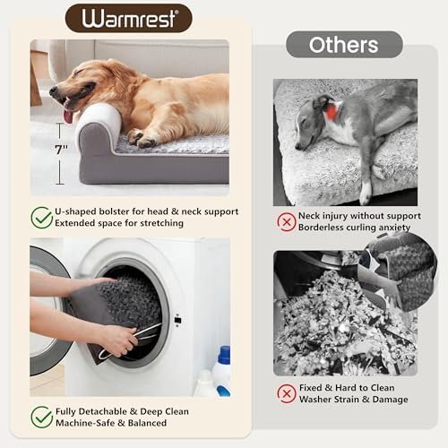 Orthopedic Large Dog Bed，Washable Dog Couch for XL Senior Dogs