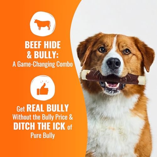 GOOD 'N' FUN Rolls Dog Treat with Real Bully for Large Dogs, 3 Count